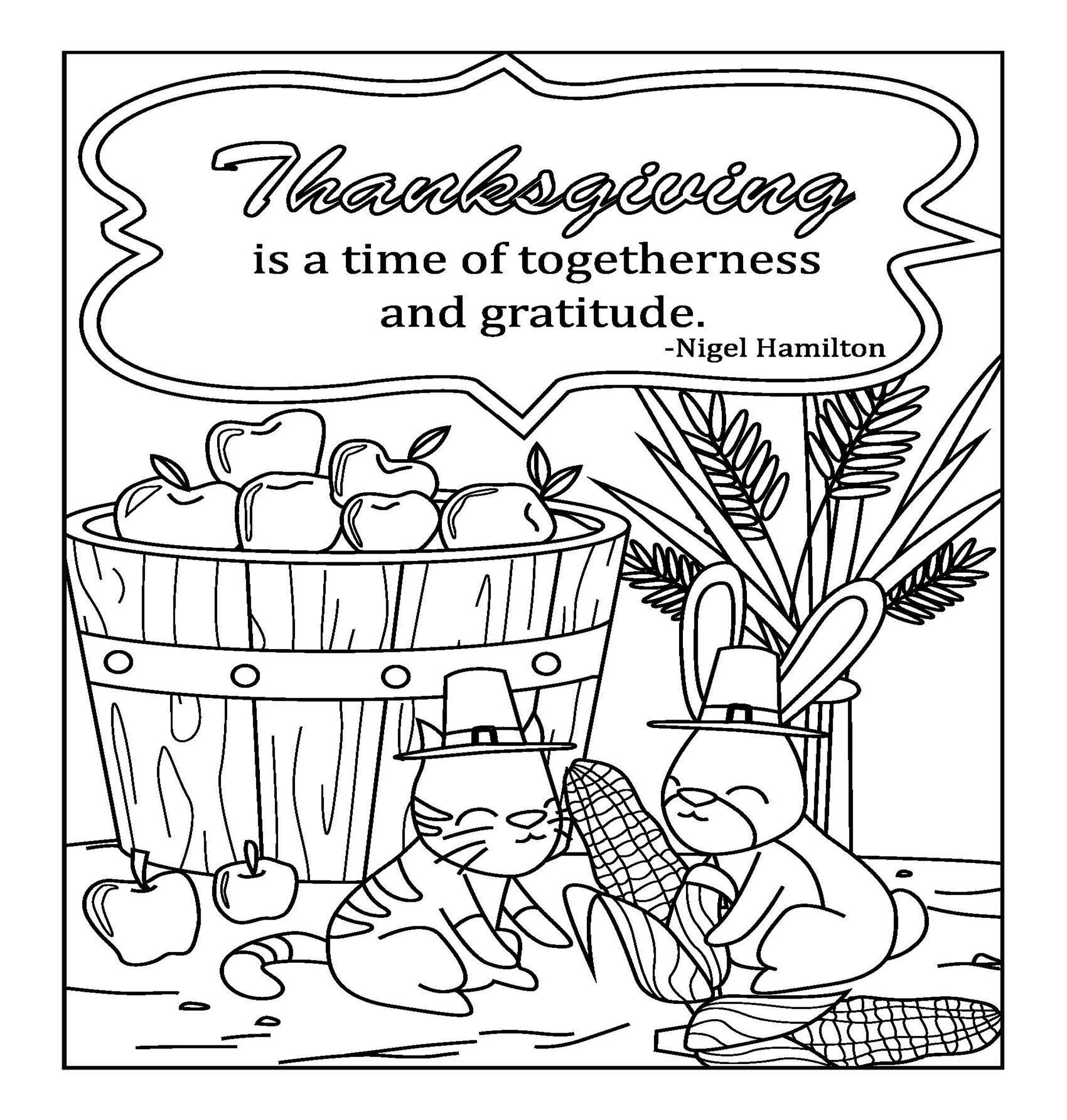 Thanksgiving Coloring Pages For Adults 2 Printable Coloring Pages Instant Download PDF
