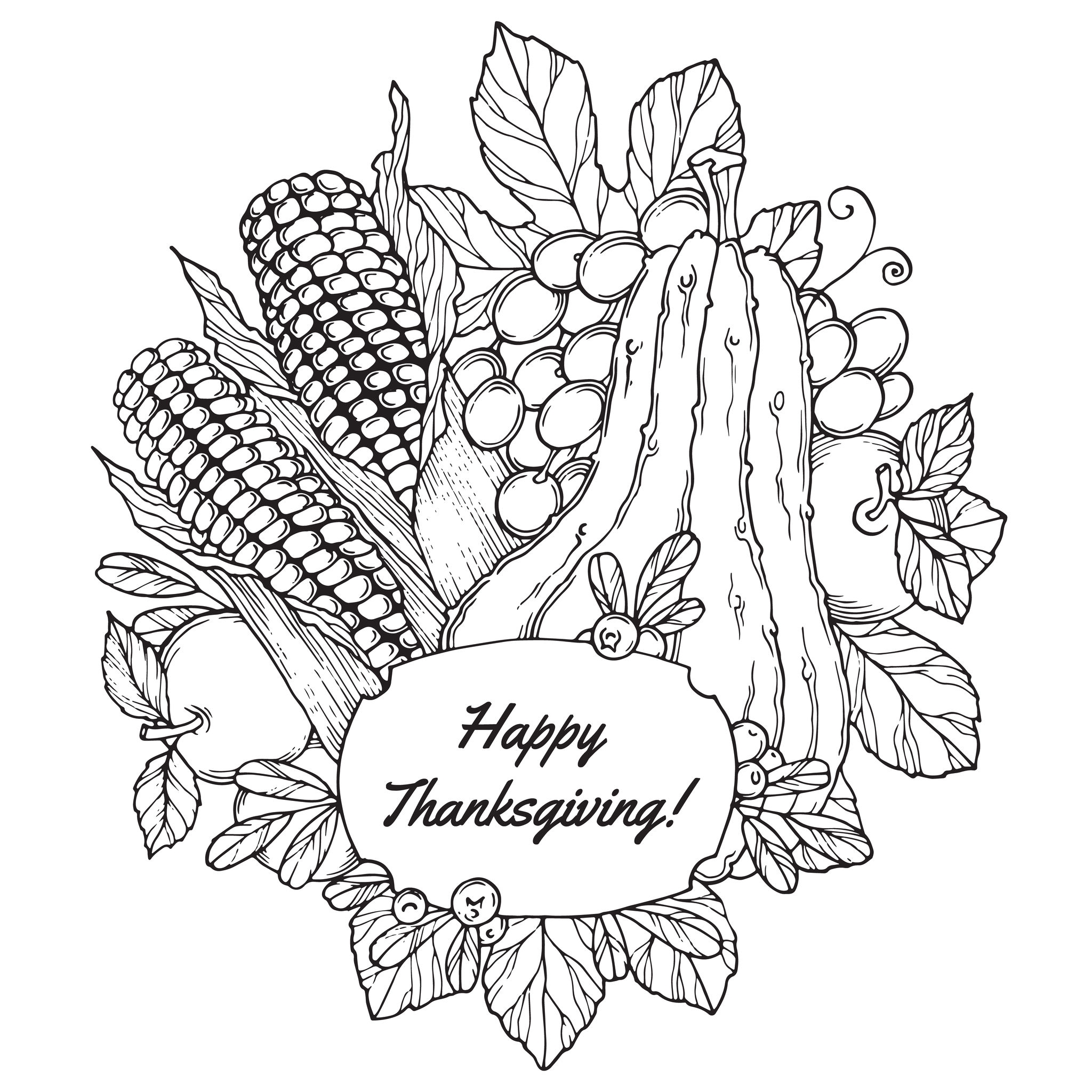 Thanksgiving Corn And Fruits By Frauleinfreya Thanksgiving Coloring Pages For Adults Page Op art 