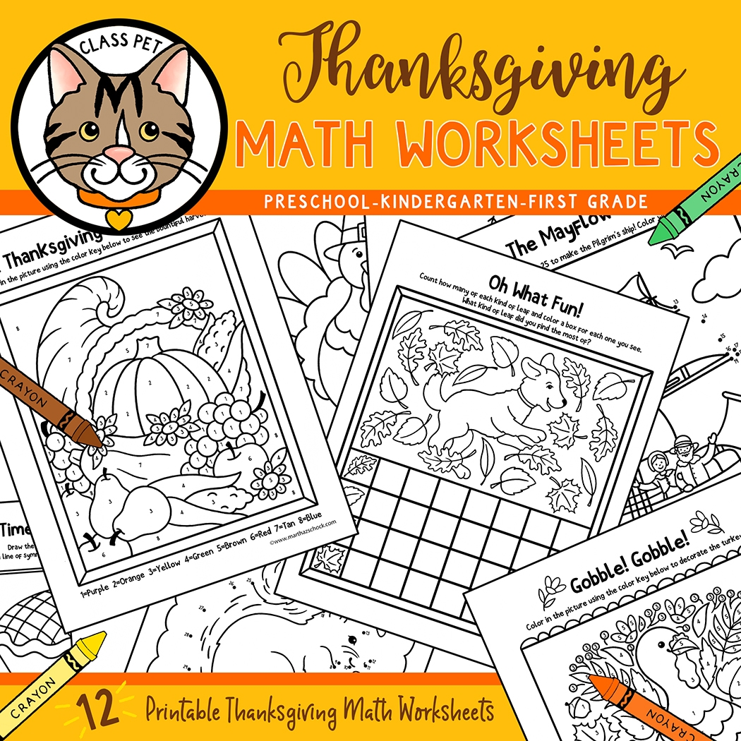 Thanksgiving Math Worksheets For Preschool Kindergarten First 