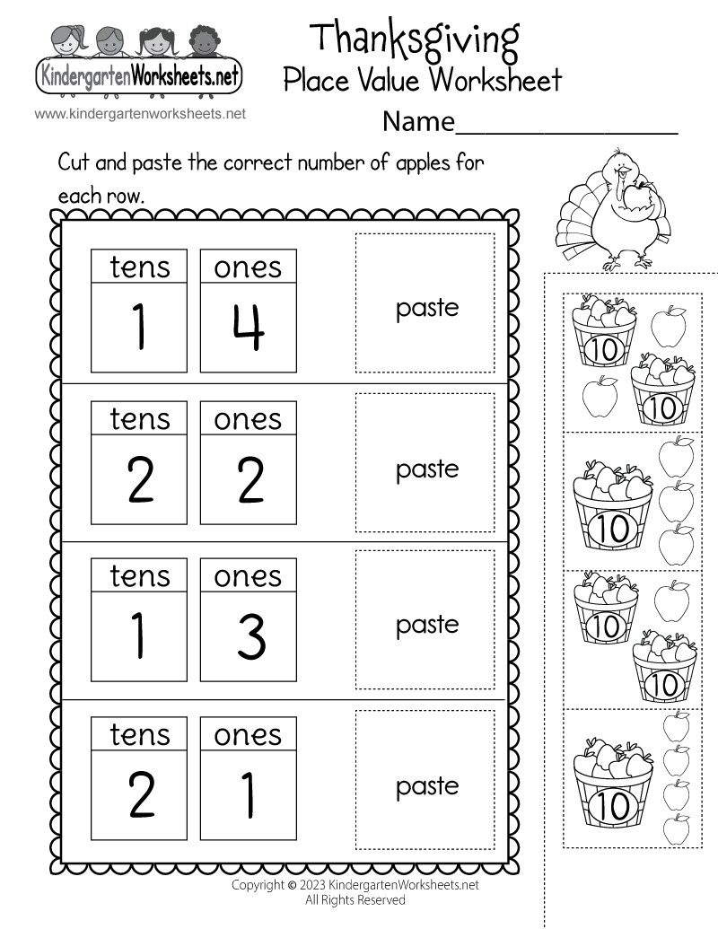 math worksheets thanksgiving