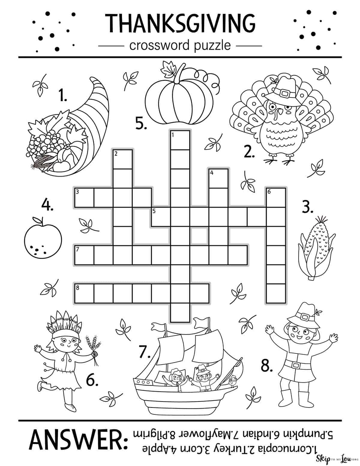 printable thanksgiving crossword puzzle pdf