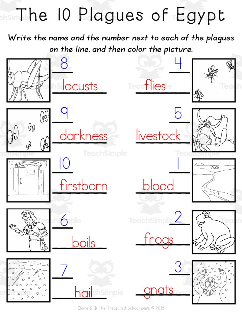 The 10 Plagues Of Egypt Worksheet Pack