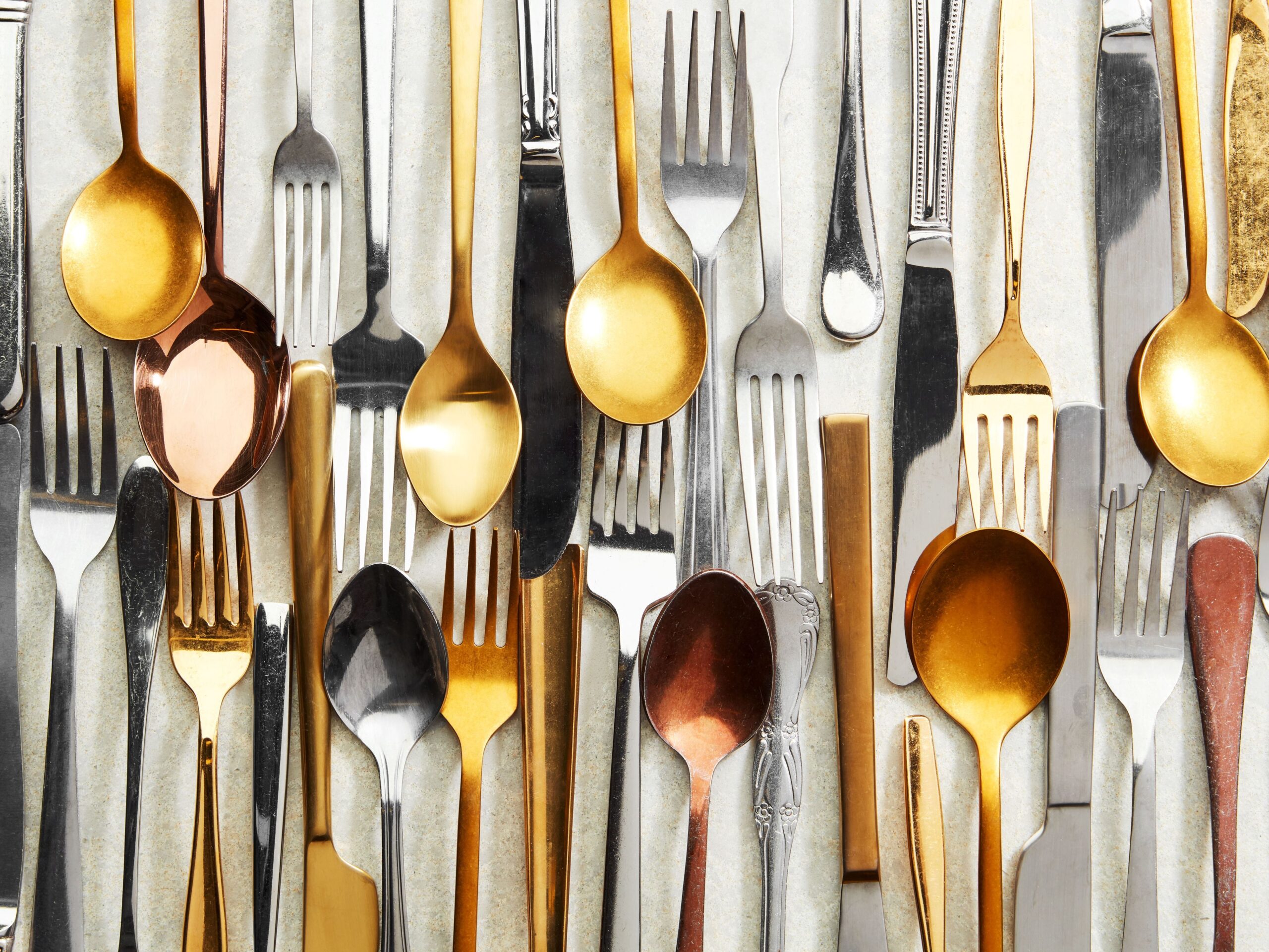 section of a cutlery drawer nyt