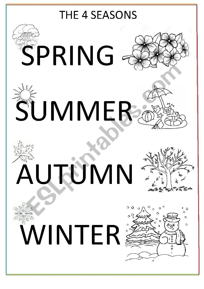 The Four Seasons Coloring Page ESL Worksheet By Mimib21