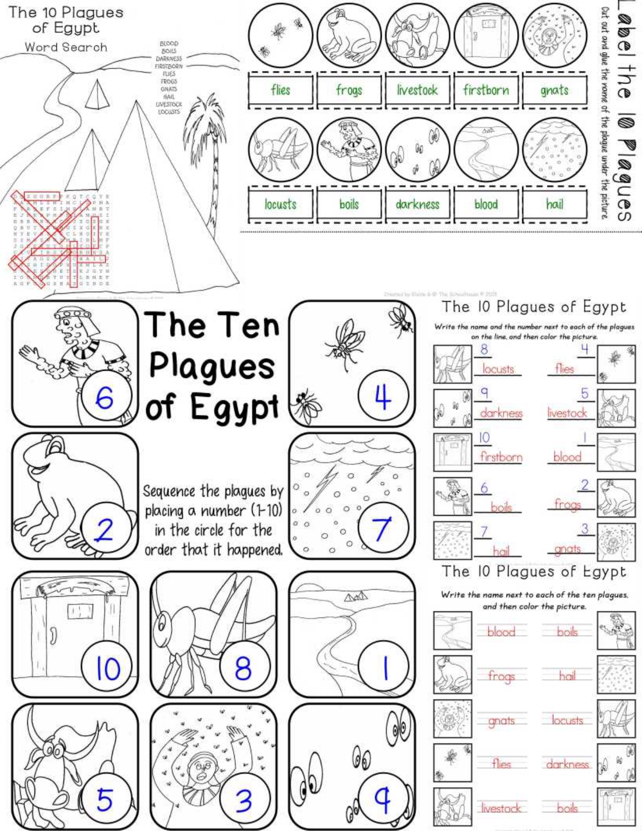 The Ten Plagues Of Egypt Worksheet Pack Made By Teachers