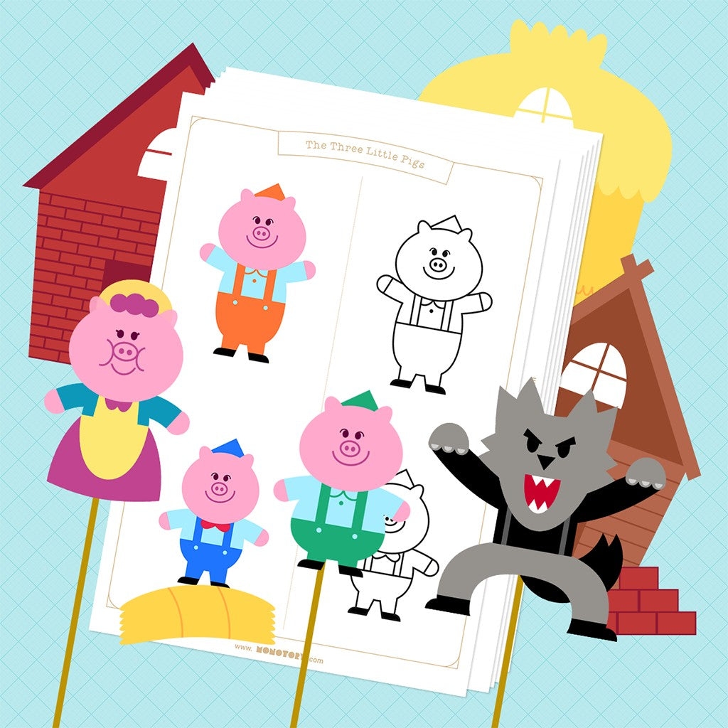 three little pig coloring page