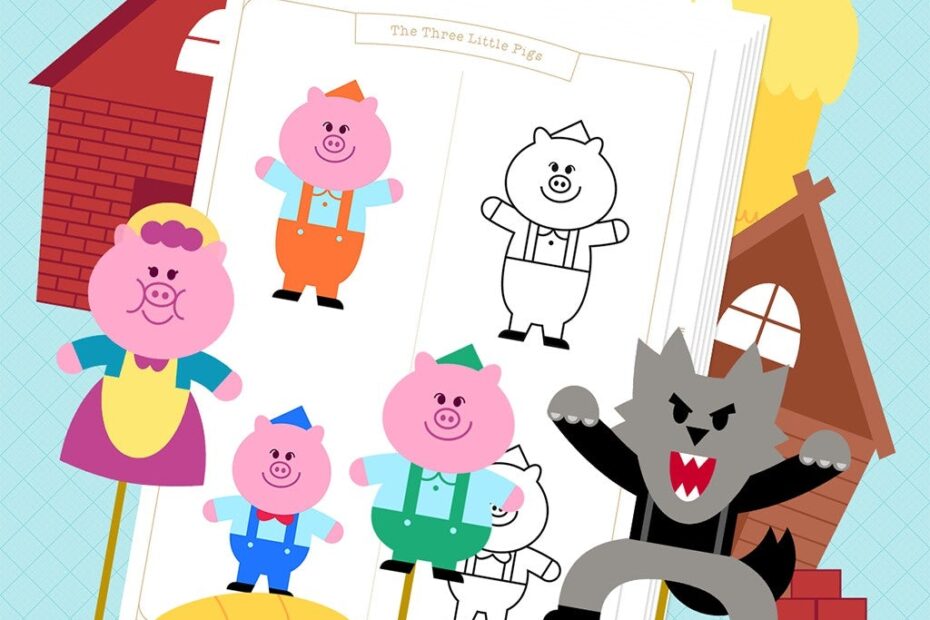 The Three Little Pig s Story Doll Coloring Pages HISBERRY