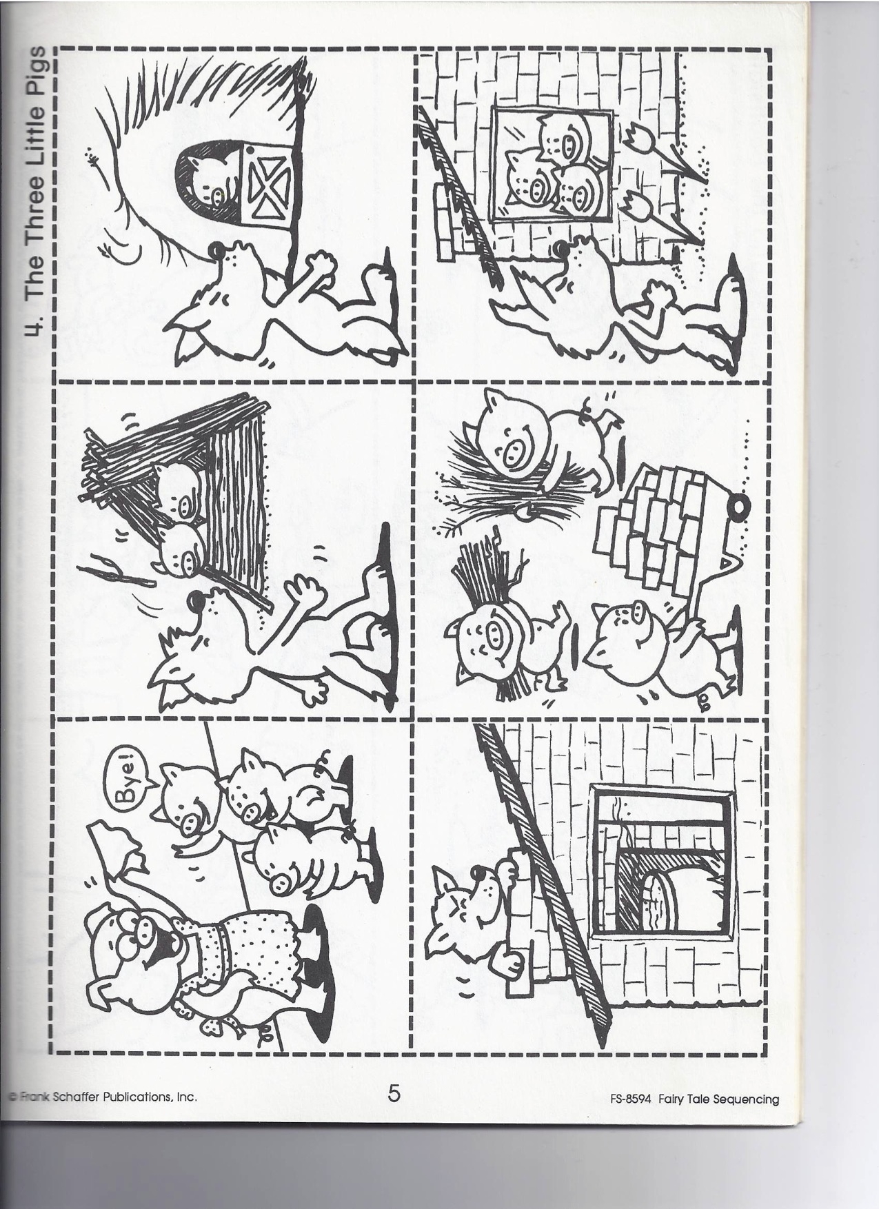 3 little pigs colouring in