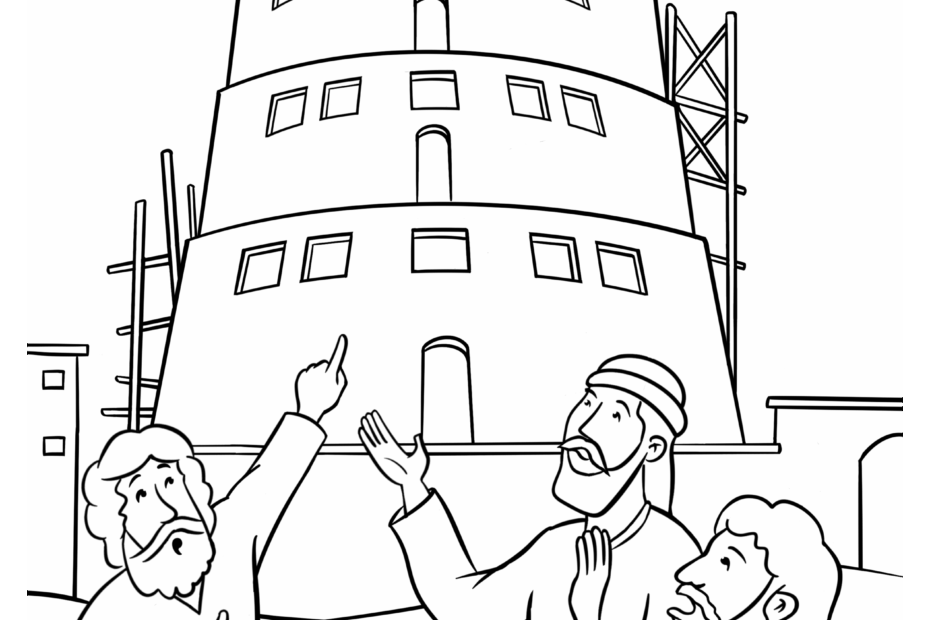 The Tower Of Babel Children s Bible Coloring Page From