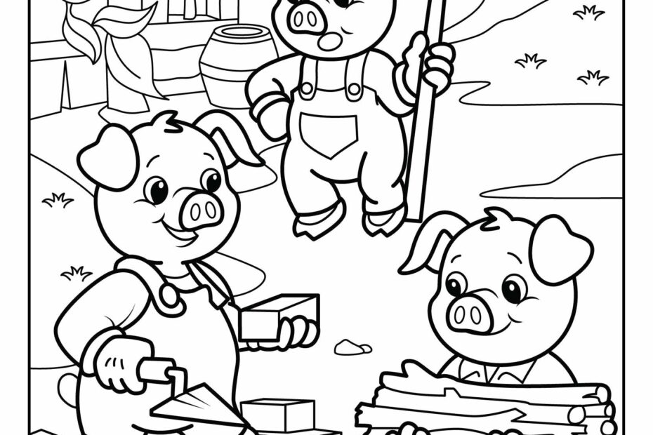 Three Little Pigs Coloring Pages Free Printable PDFs WakeTheKids