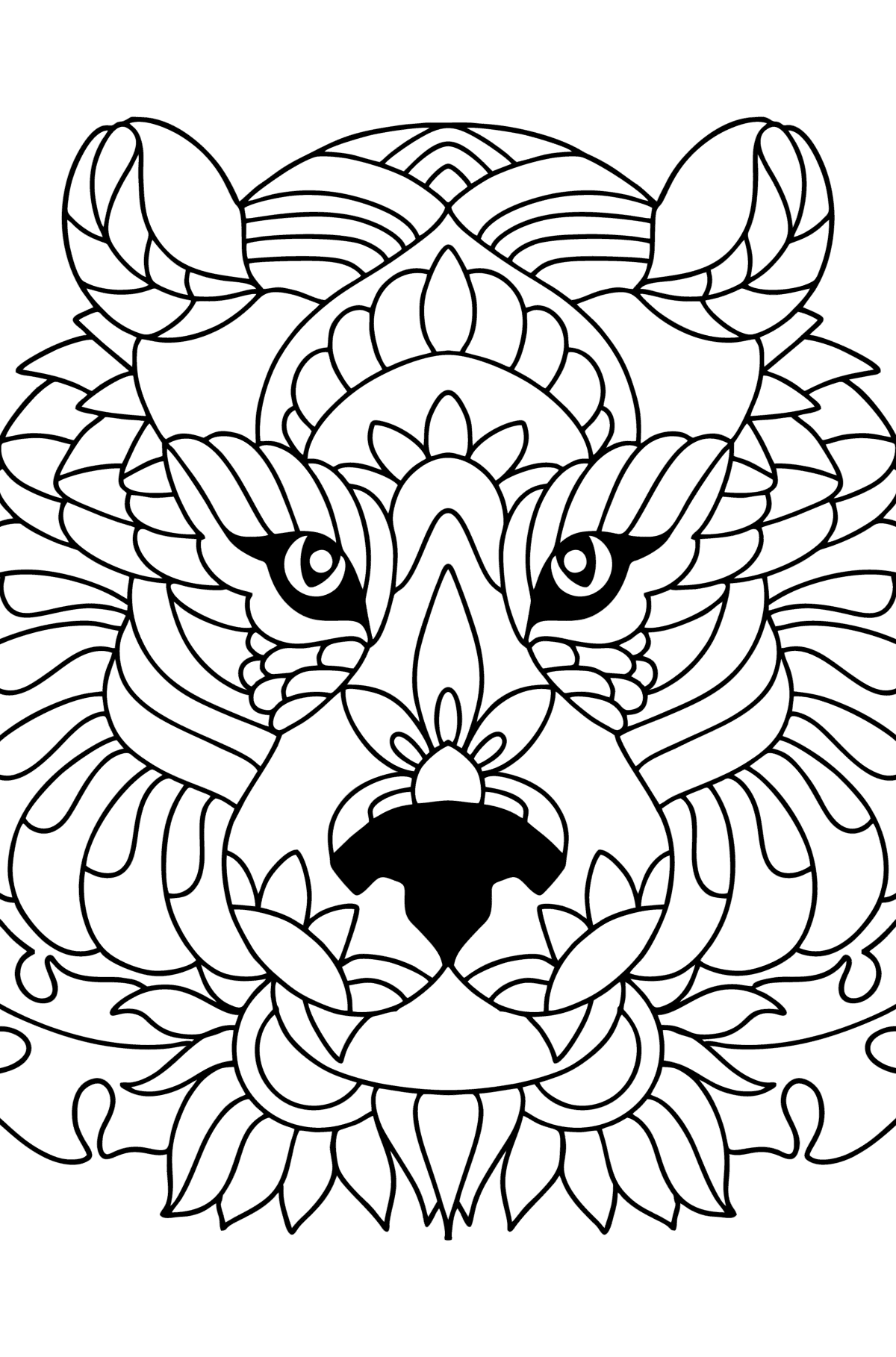 Tiger Antistress Tigers Coloring Pages For Adults Online