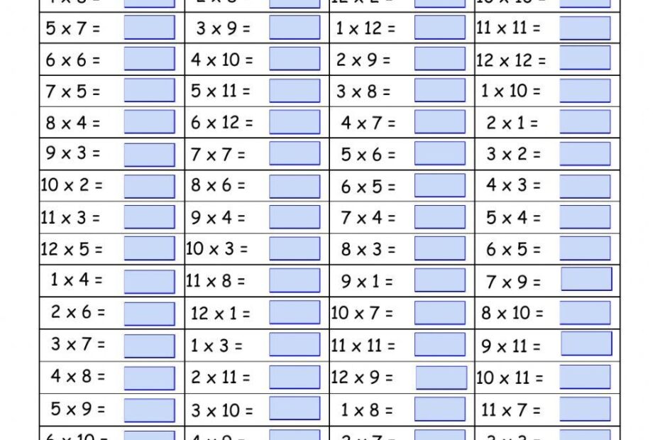 Times Table Practice Mixed 1 12 Worksheet Live Worksheets Worksheets Library