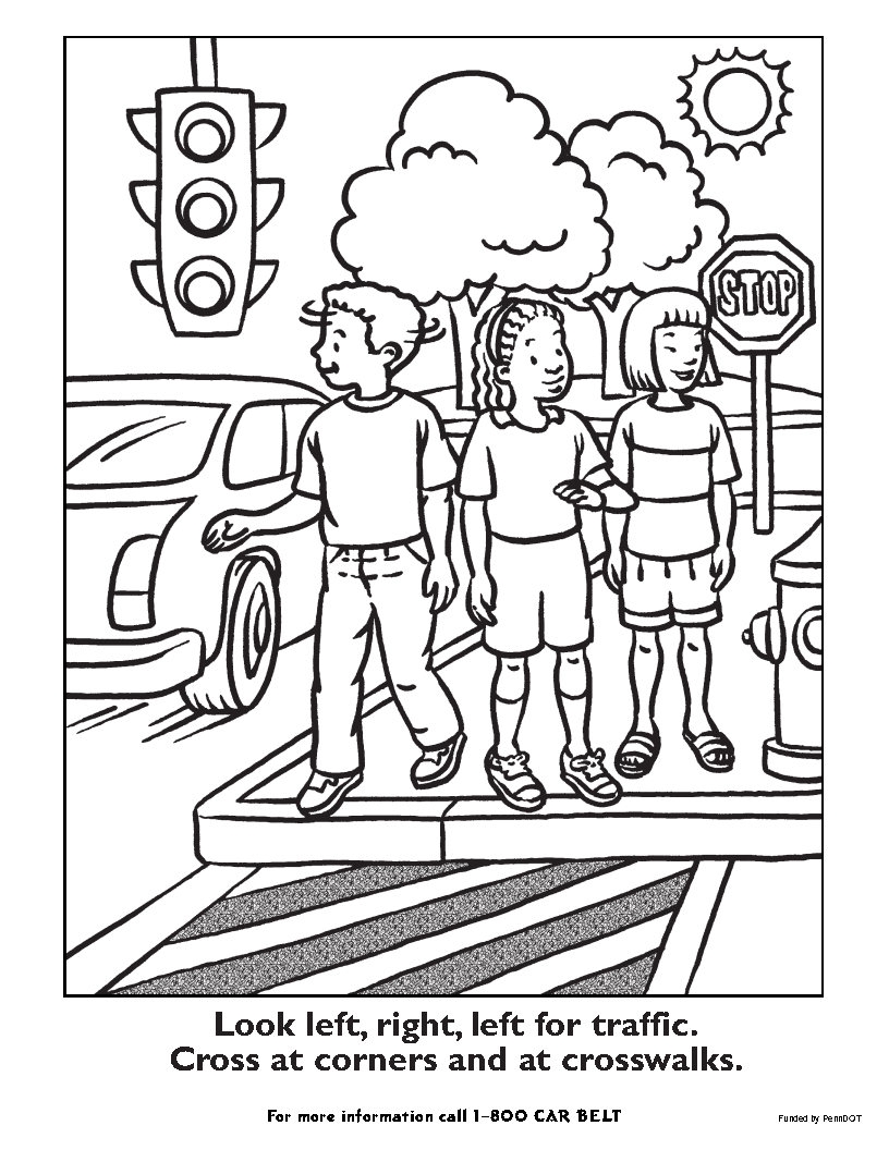 TIPP Pedestrian Coloring Sheet Traffic Injury Prevention Project TIPP 