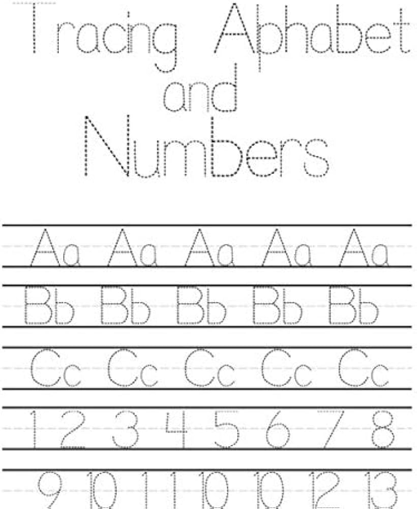 Tracing Alphabet And Numbers Tracing Letters And Learn Numbers 1 