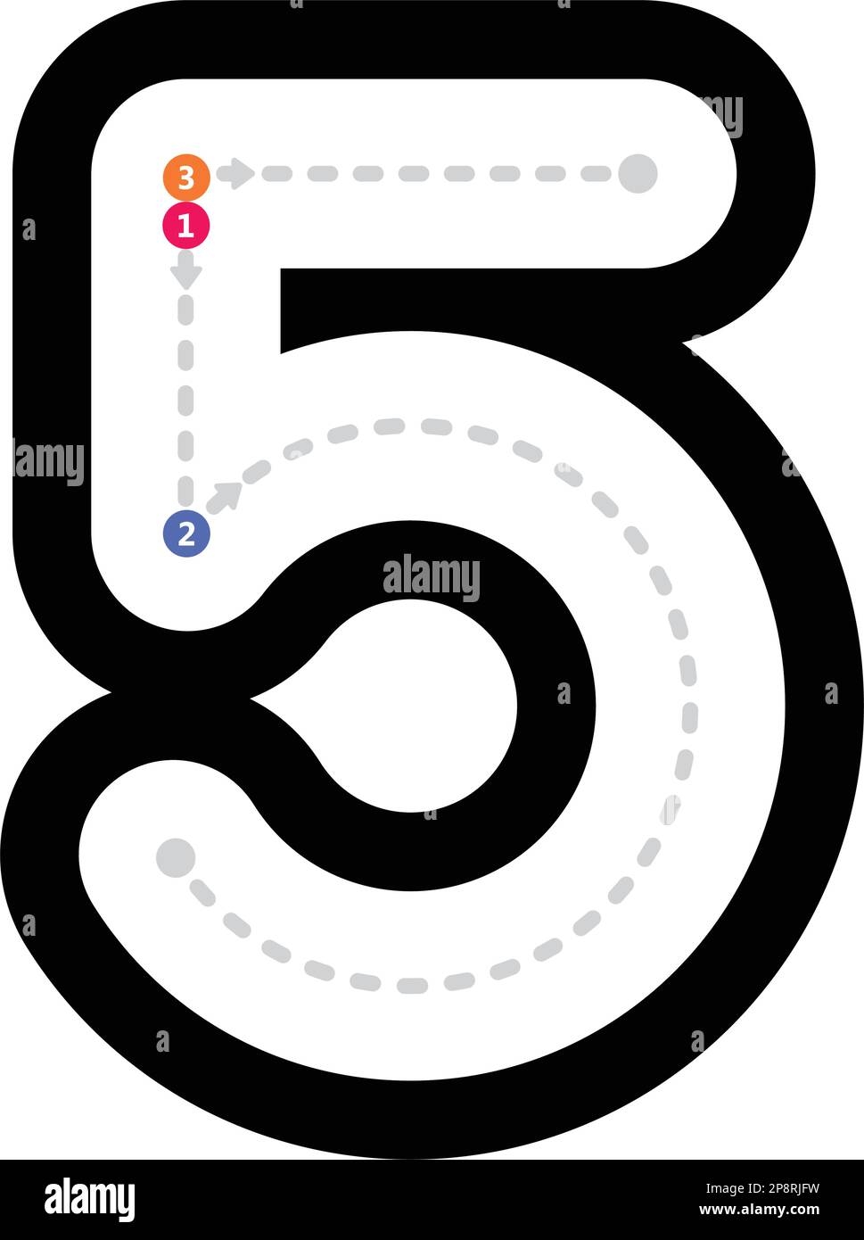number 5 tracing worksheet