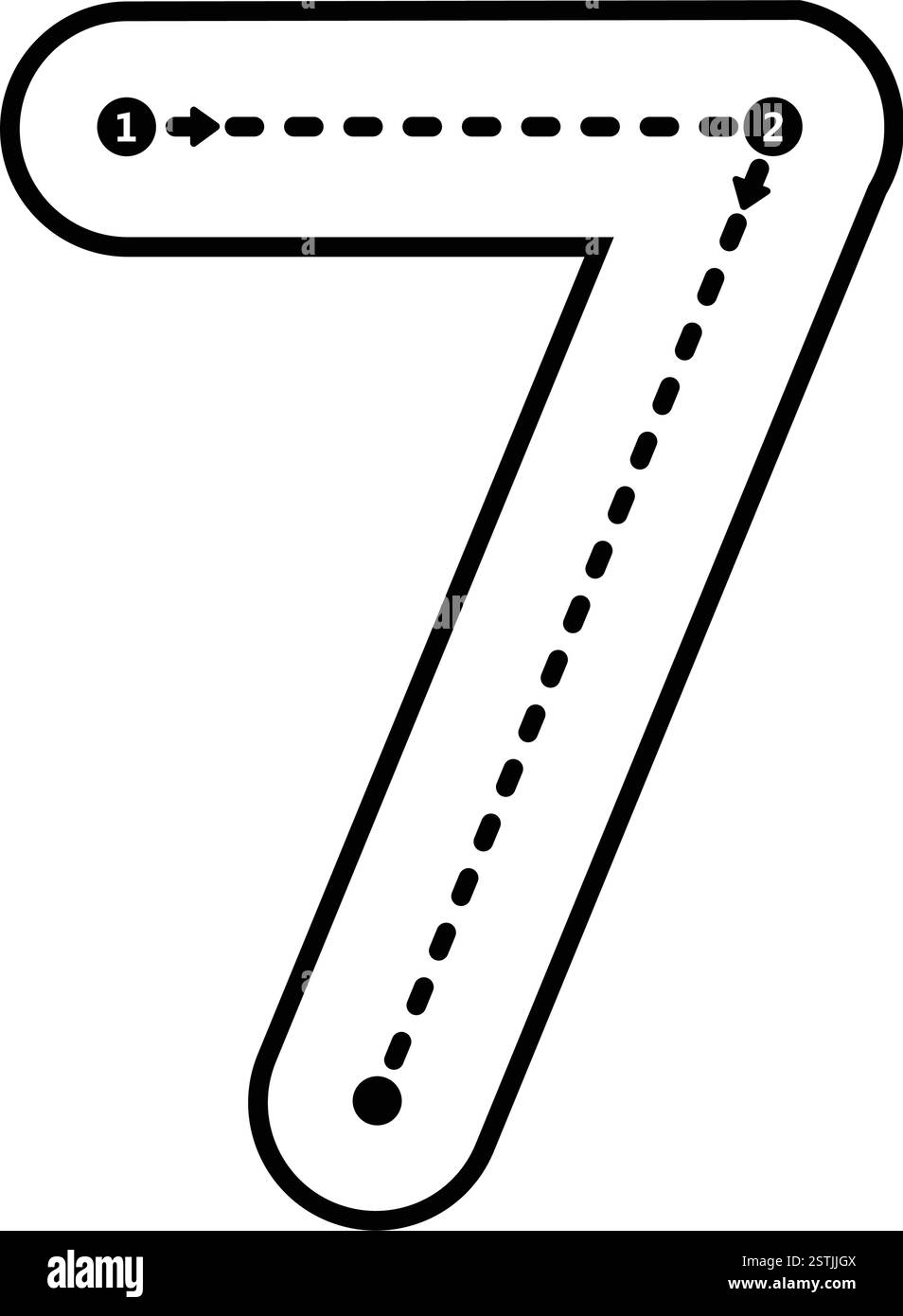 Tracing Number 7 Cut Out Stock Images U0026 Pictures Alamy