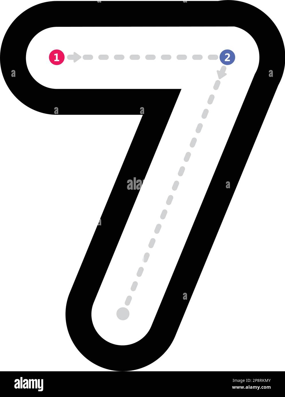 Tracing Number 7 Cut Out Stock Images U0026 Pictures Alamy