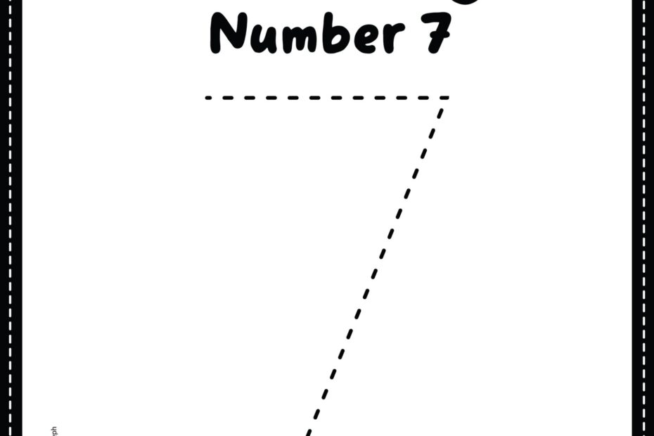 Tracing Number 7 Worksheet For Kids Free Printable PDF