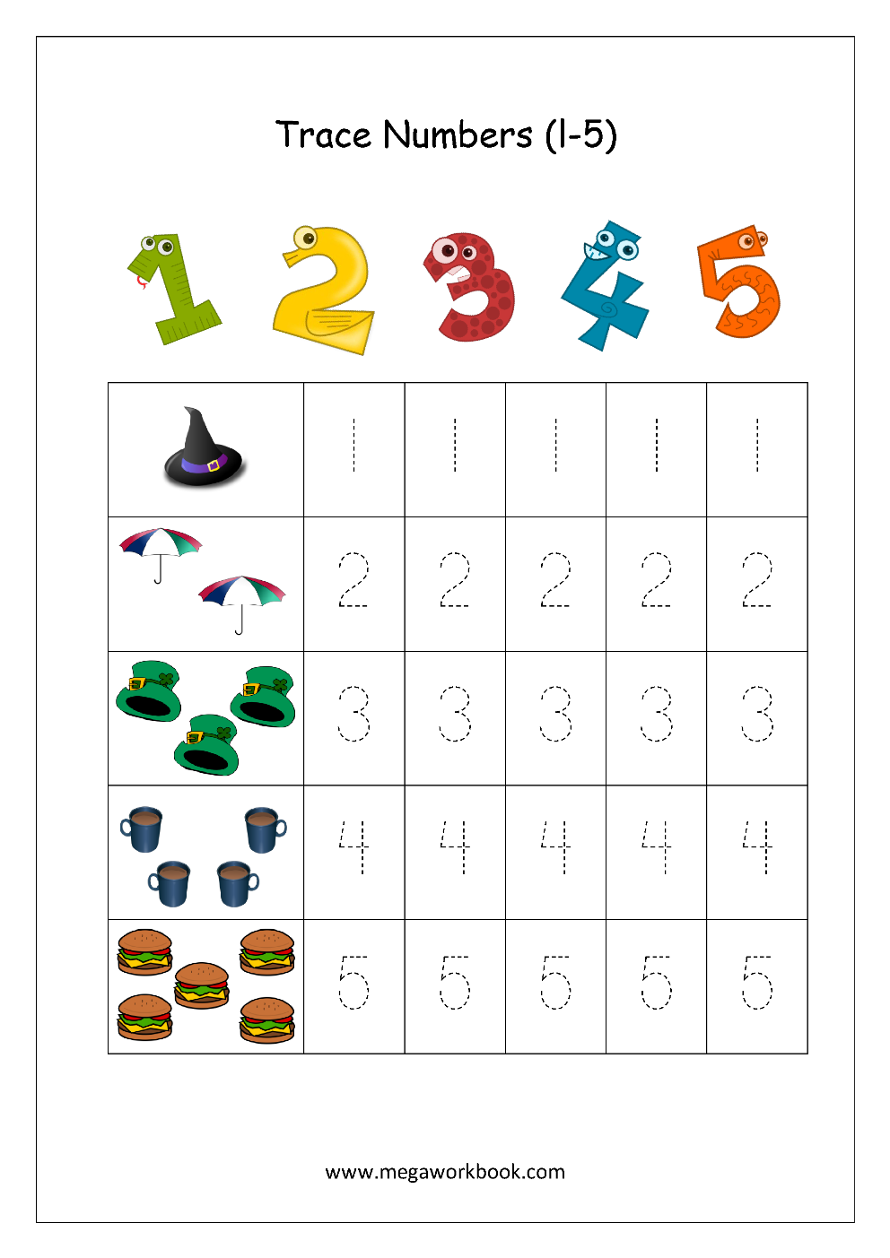 tracing number worksheet