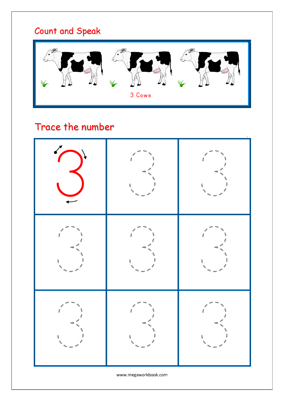 tracing number worksheets