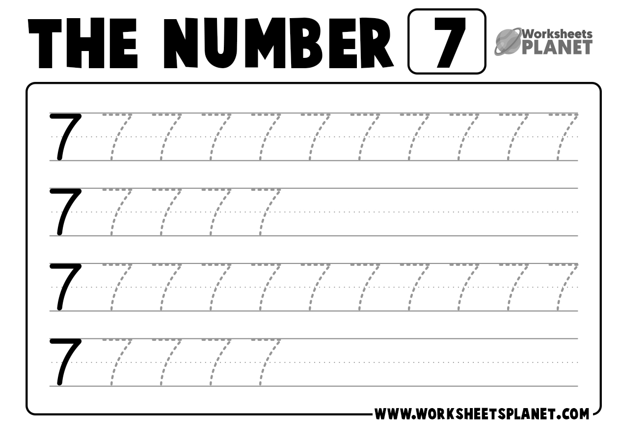 tracing the number 7