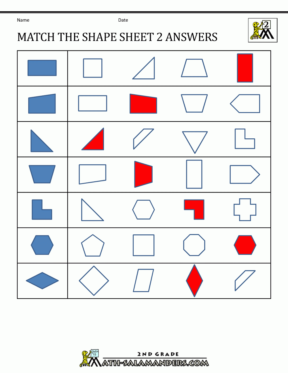 Transformation Geometry Worksheets 2nd Grade