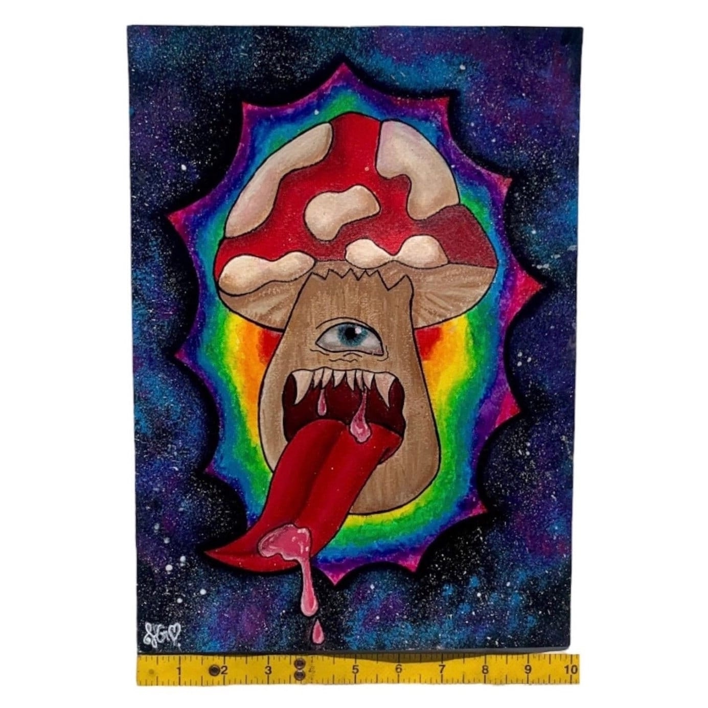 Trippy Mushroom Art Psychedelic Wall Art Poster Space Galaxy Tongue Eye Third Eye 14x10 Etsy New Zealand