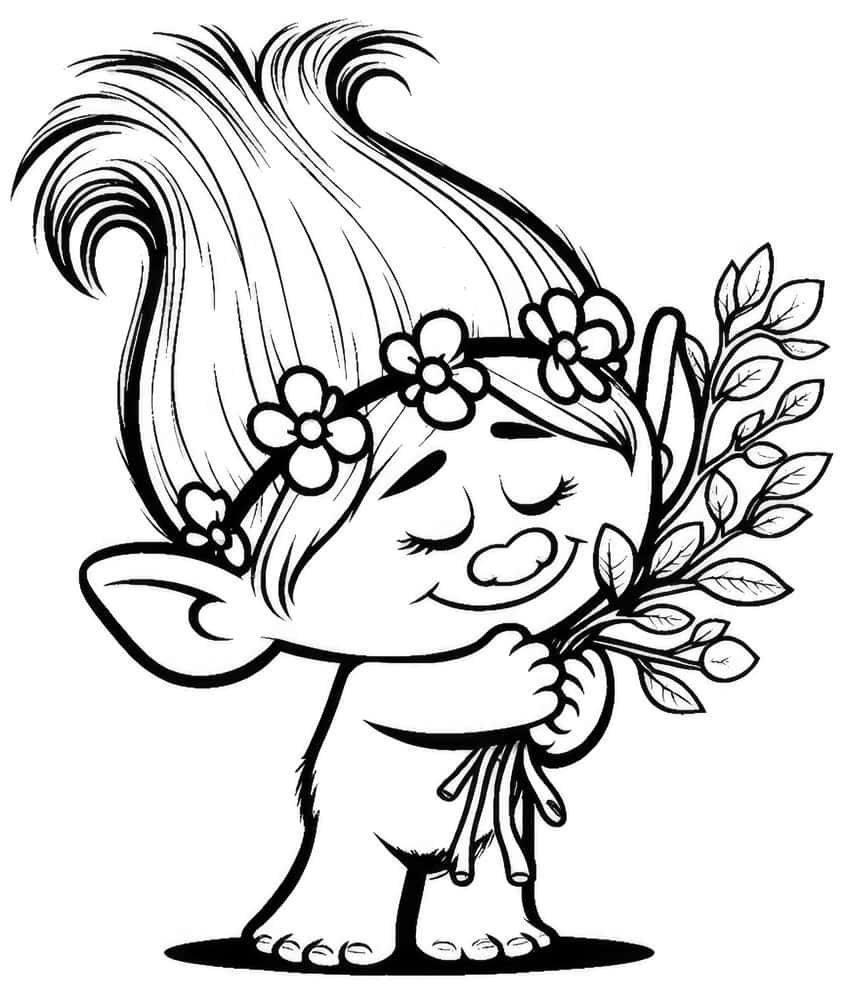 princess poppy trolls coloring page