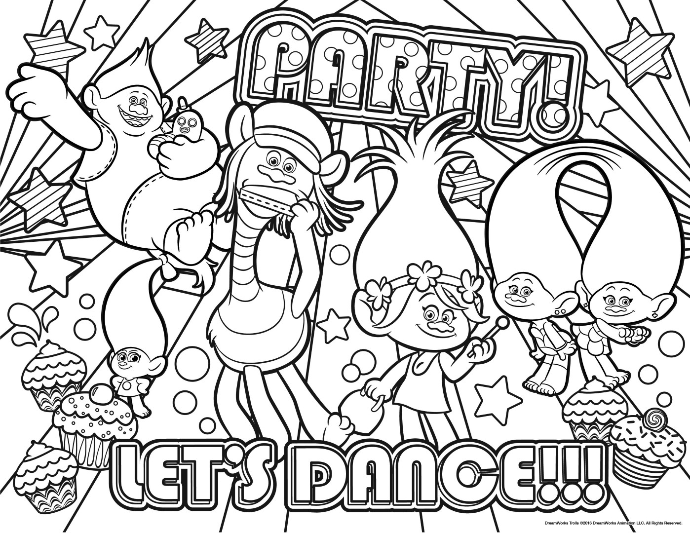 free coloring pages trolls