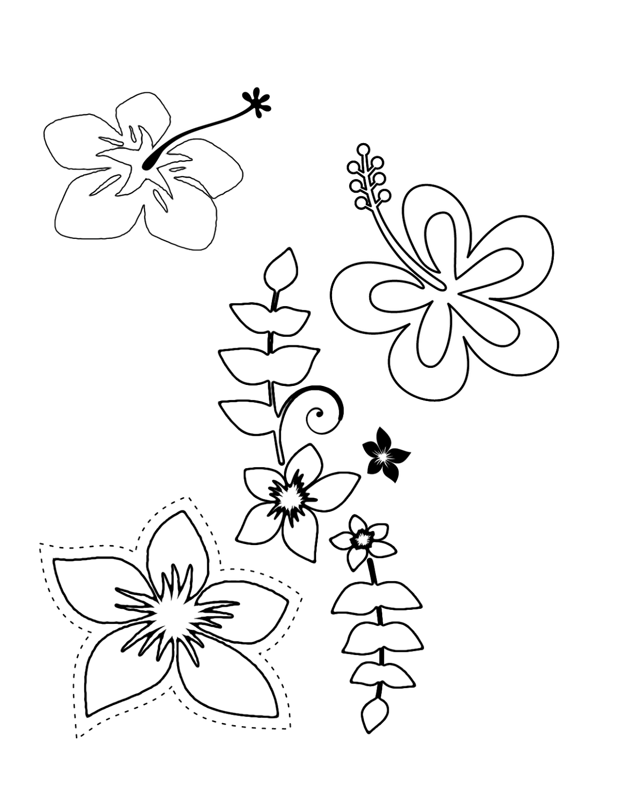 free printable tropical flower template
