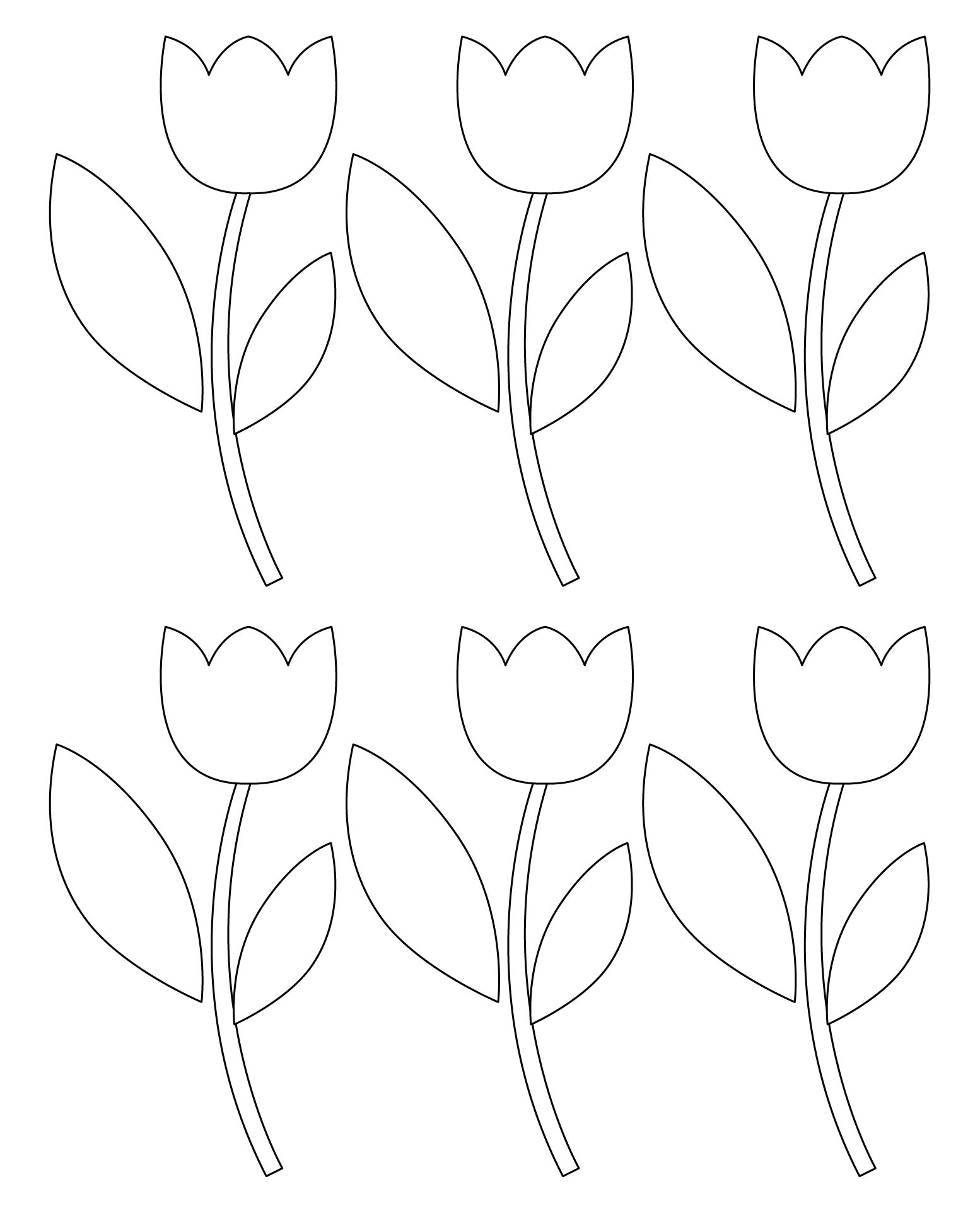 free printable tulip drawing