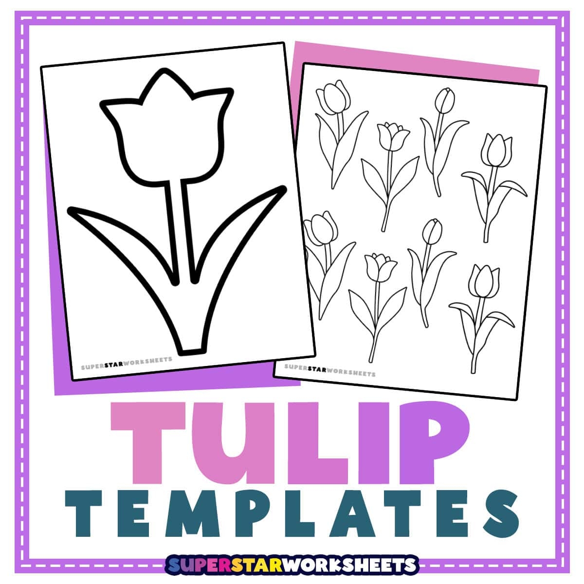 Tulip Template Free Printables Superstar Worksheets