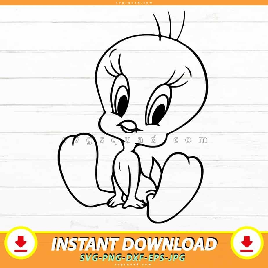 Tweety Bird Svg Outline Cut File For Cricut And Silhouette Cameo 