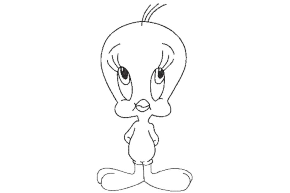 Tweety Looney Tunes Outline Machine Embroidery Design Multiple