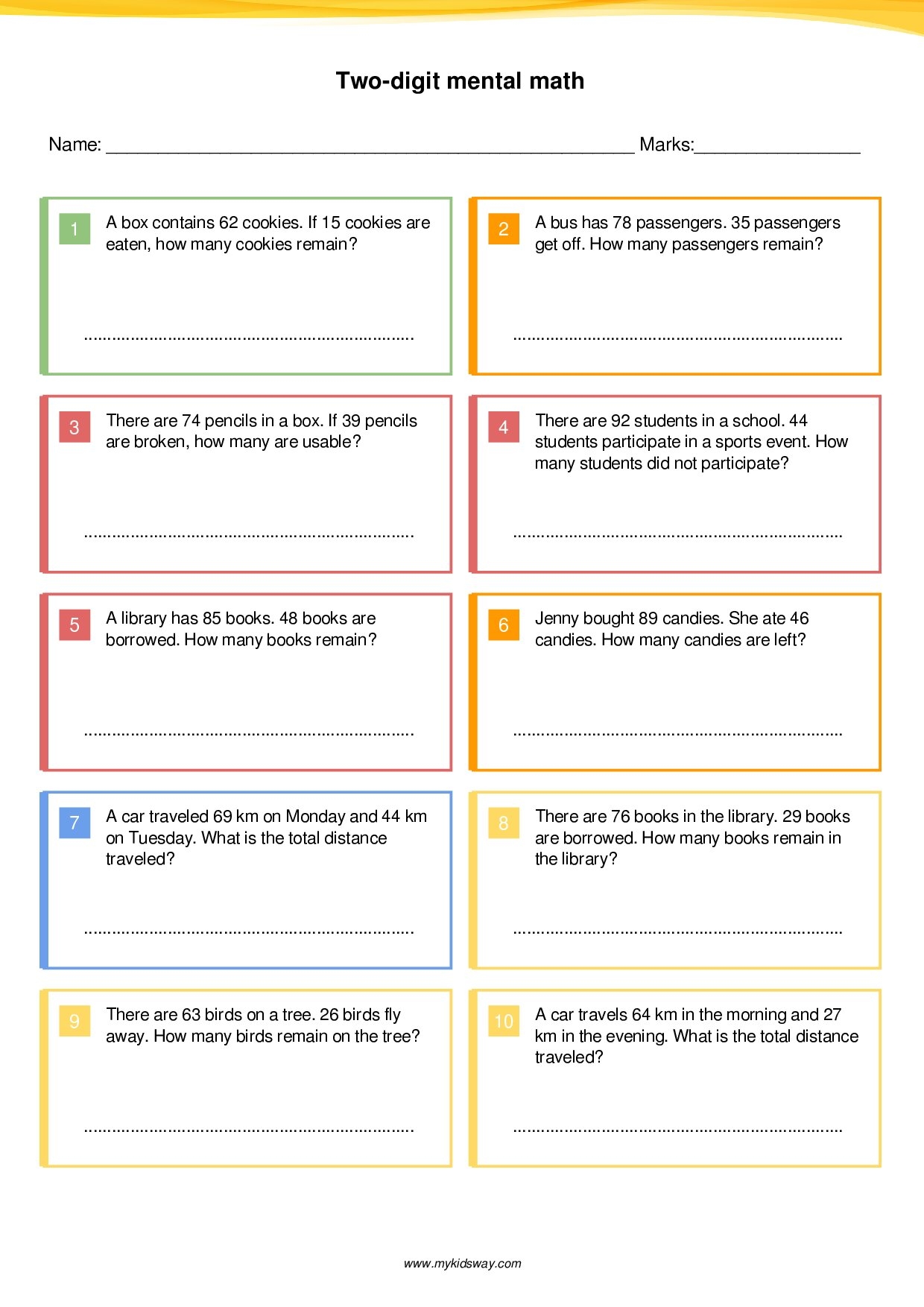 Two Digit Mental Math Worksheet For Grade 3 4 Free PDF U0026 Quiz