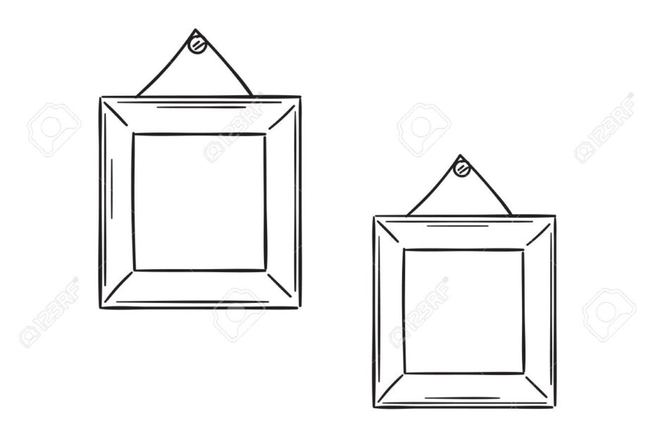 Two Simple Frames In The Sketch Style Vector Illustration