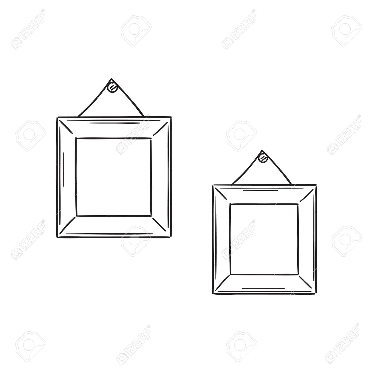 Two Simple Frames In The Sketch Style Vector Illustration 