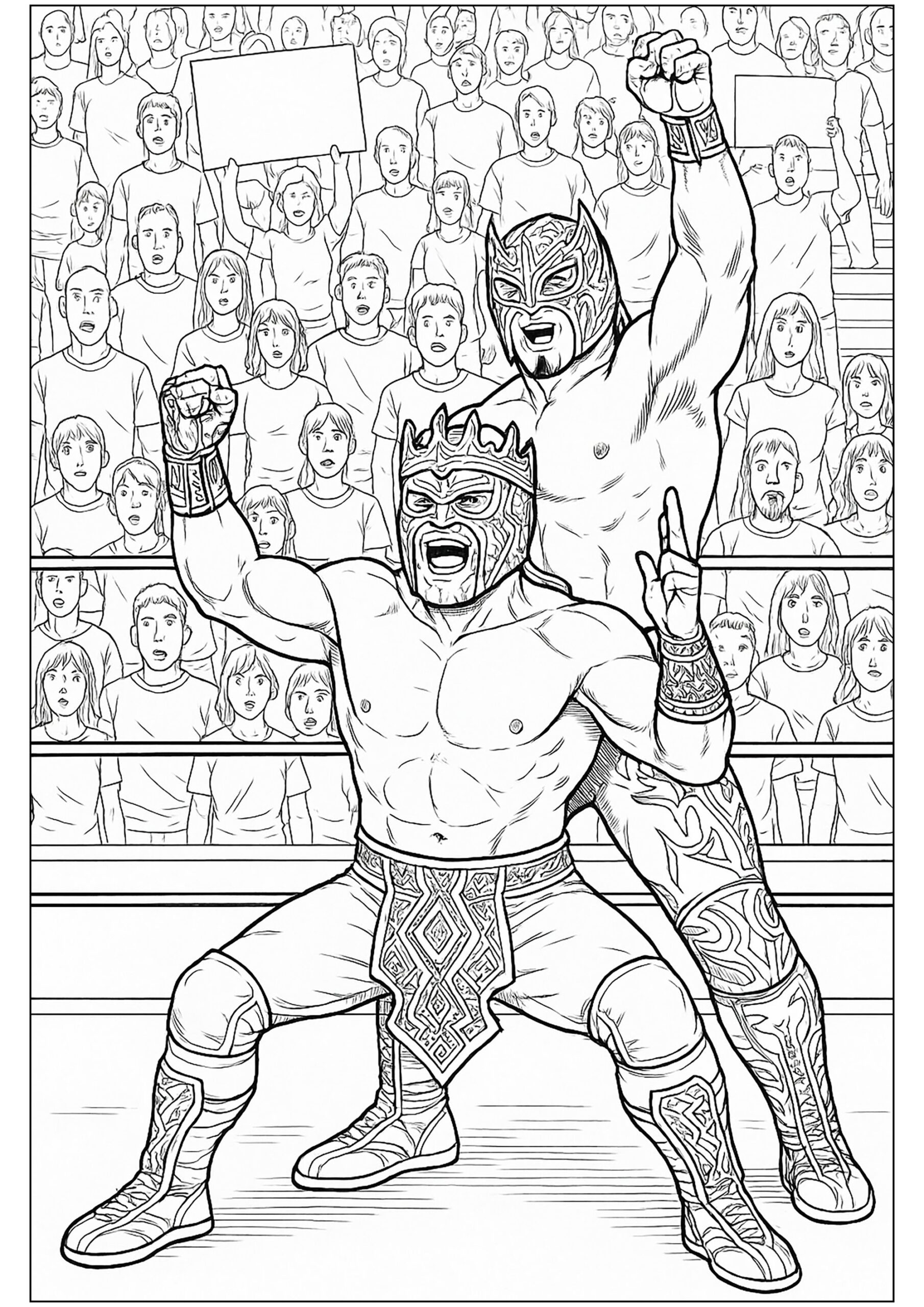 wwe color pages printable