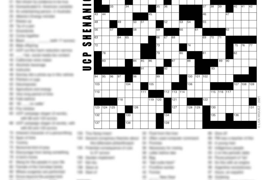 UCP Shenanigans 2 0 FREE Printable Crossword Puzzle Grafxbylisa