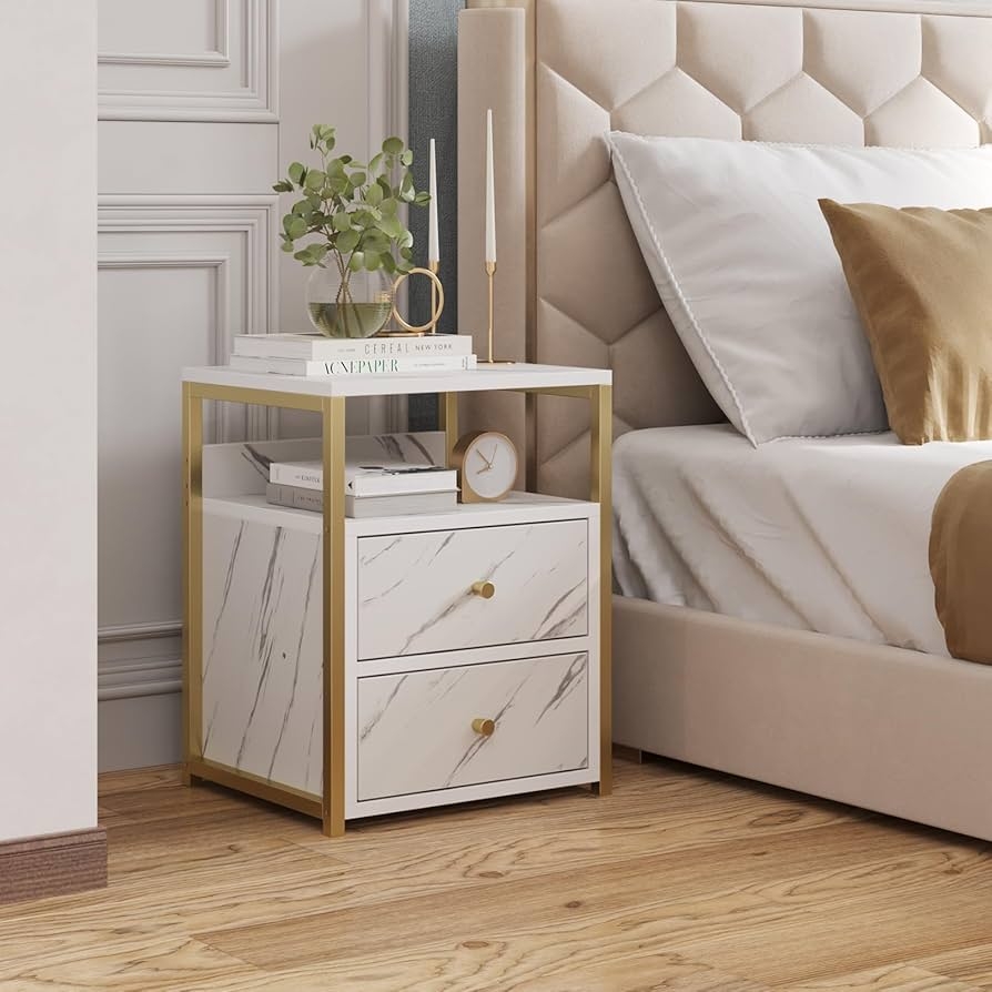 UmI Engineered Wood Bedside Table With Storage Drawers Night Stand Minimalist And Practical End Table Sofa Side Table Bedside Furniture For Bedroom Living Room Office 40X34X50Cm Amazon in Home U0026 Kitchen