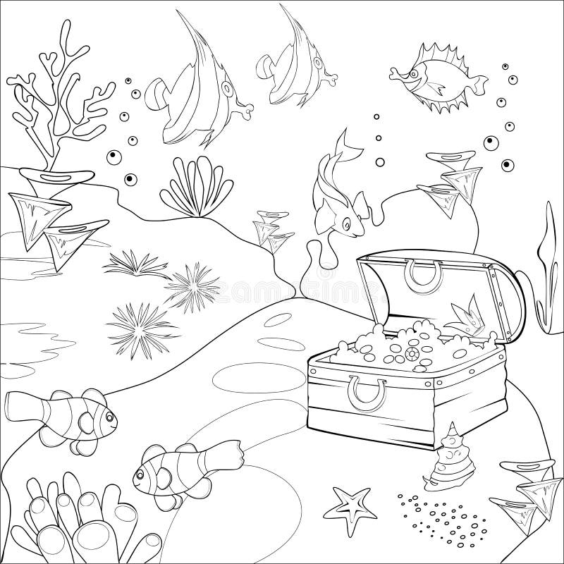 Underwater Landscape Coloring Stock Illustrations 627 Underwater 