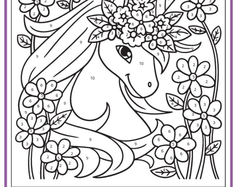 Unicorn Color By Number Pages K12 Math Worksheets