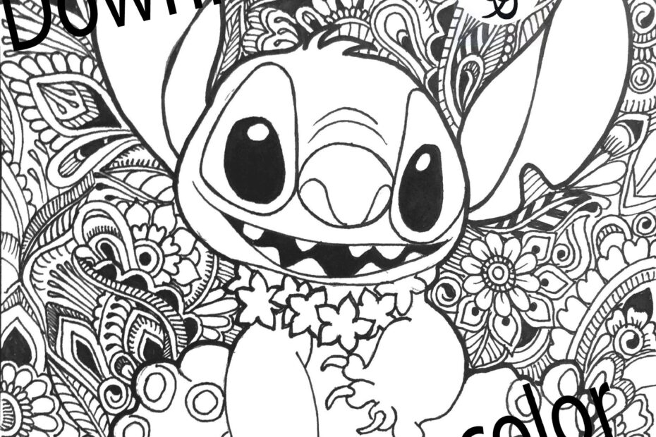 Vacation Stitch Coloring Page