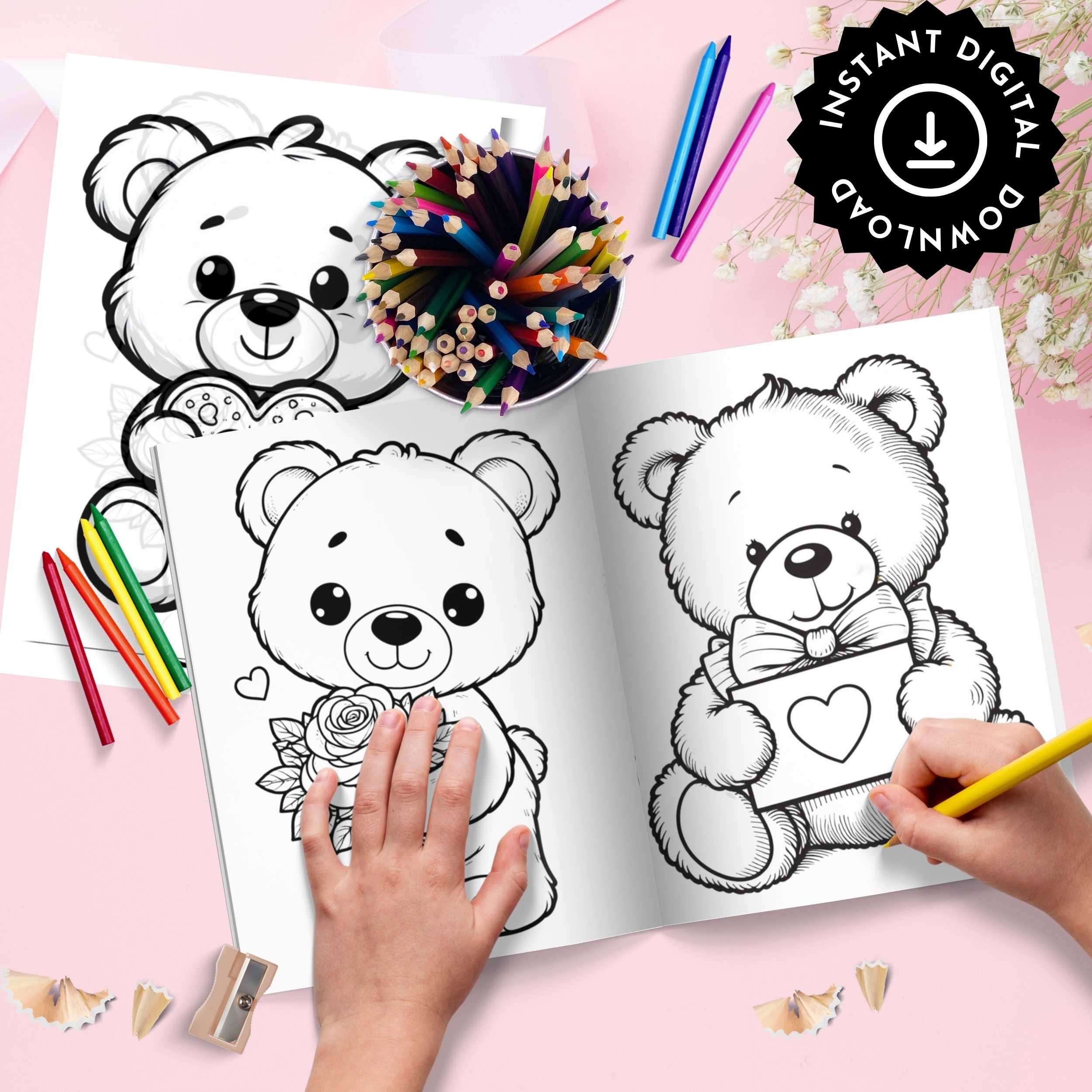 Valentine Bear Coloring Pages Kids And Adults Easy To Challenging 