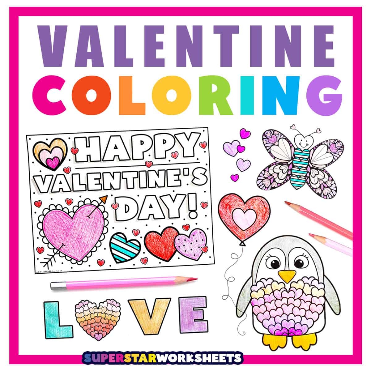 free printable valentines to color