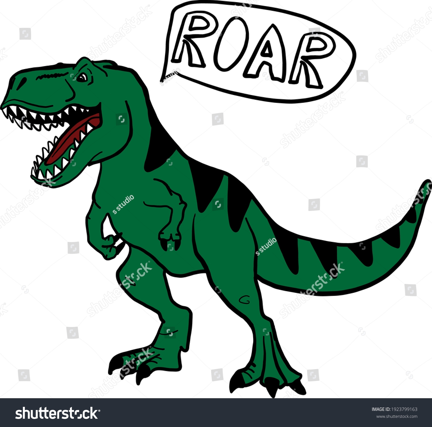 Vektor Stok Cool Sketch Print Dinosaur T Rex Tanpa Royalti 1923799163 Shutterstock