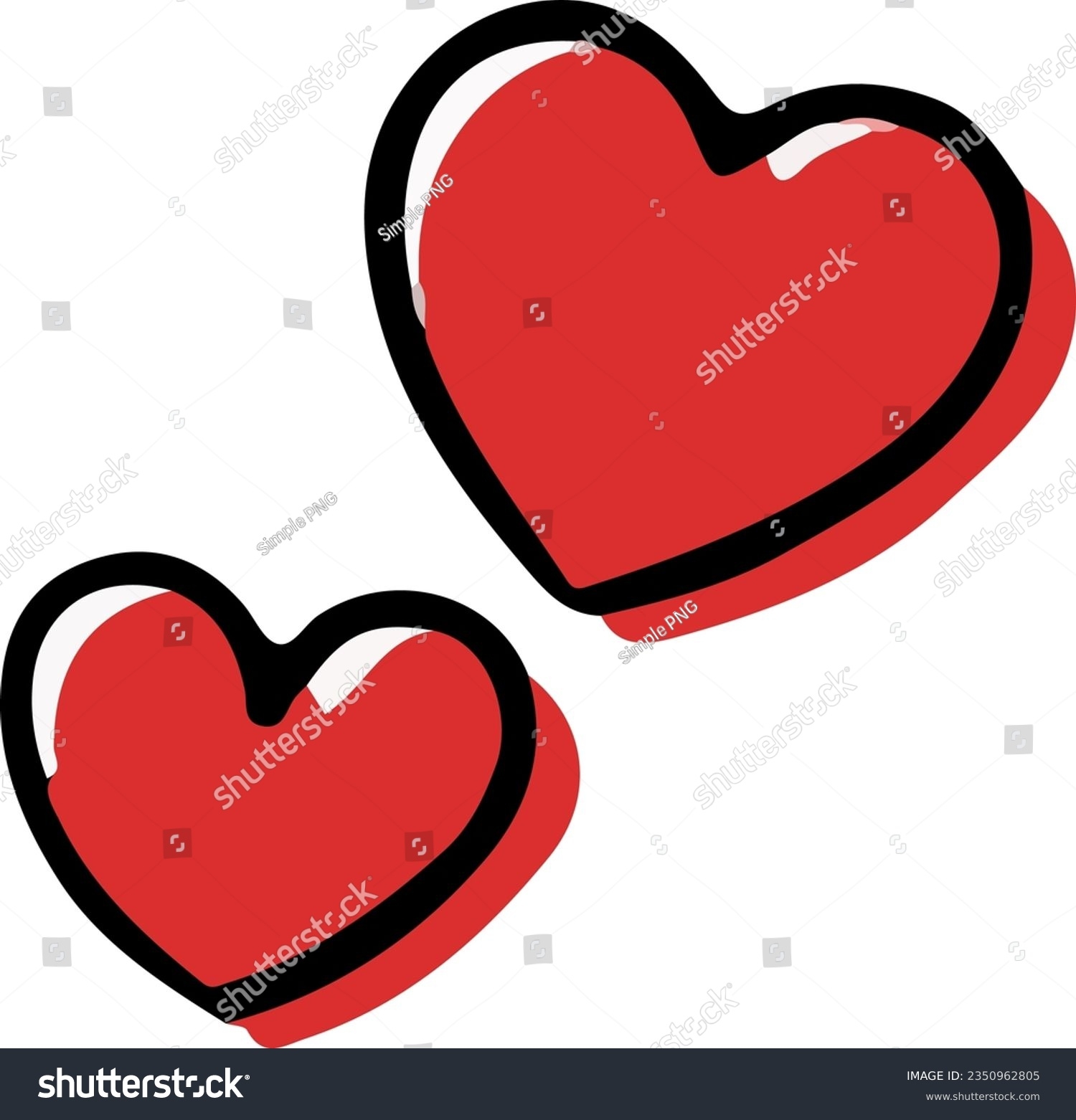 Vektor Stok Heart Draw Heart Mini Heart Drawing Tanpa Royalti 2350962805 Shutterstock