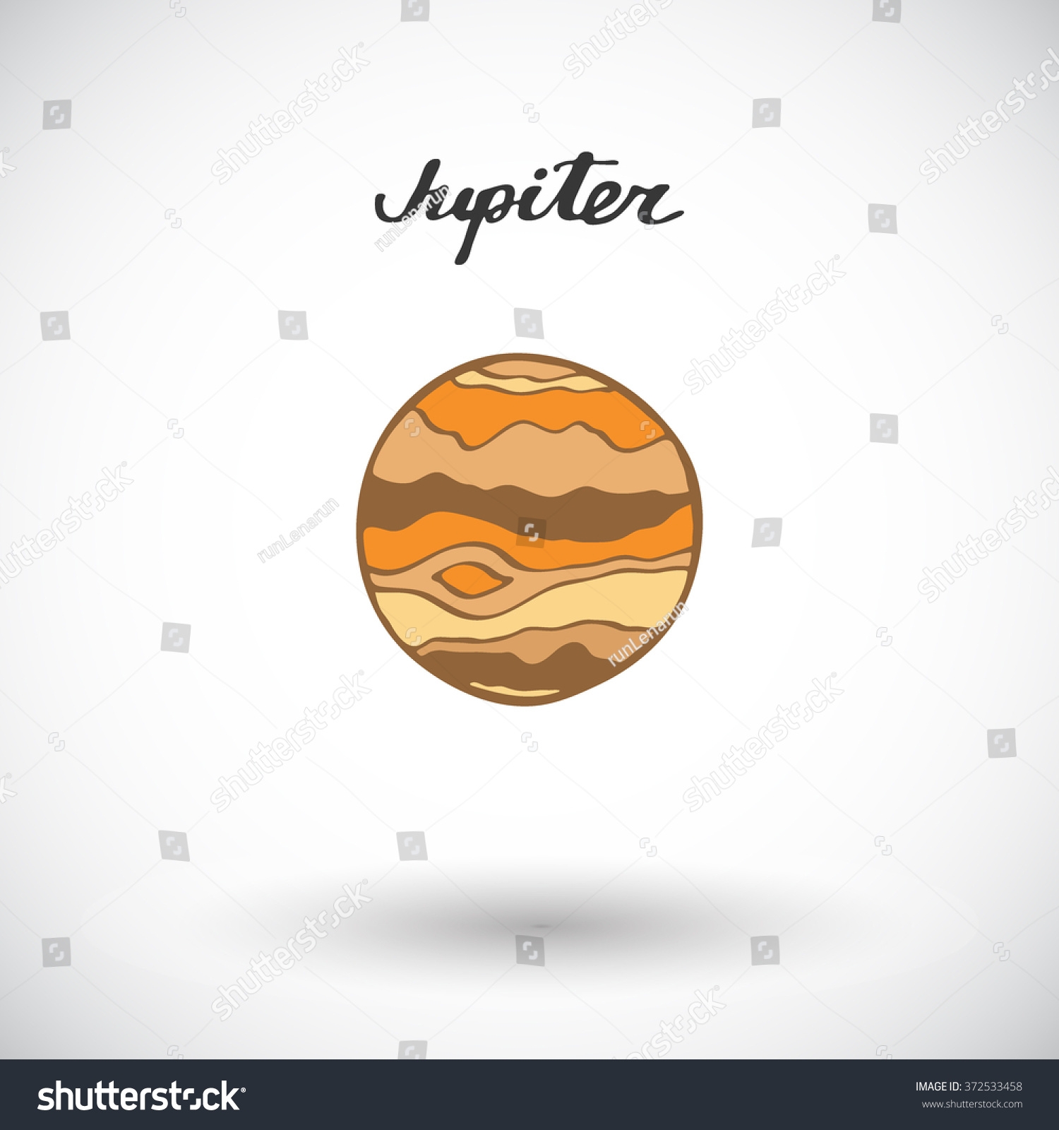 Vektor Stok Jupiter Sketch Hand drawn Cartoon Planets Solar Tanpa Royalti 372533458 Shutterstock