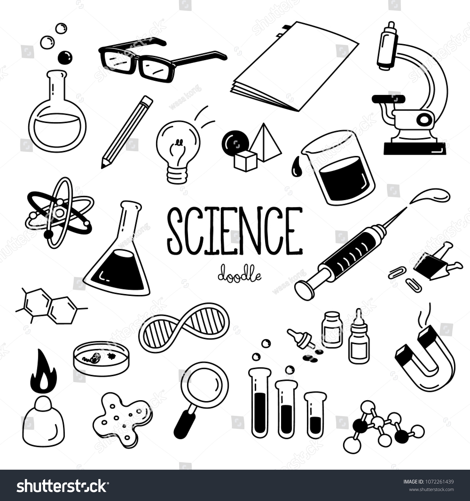 Vektor Stok Science Doodle Hand Drawing Styles Science Tanpa Royalti 1072261439 Shutterstock