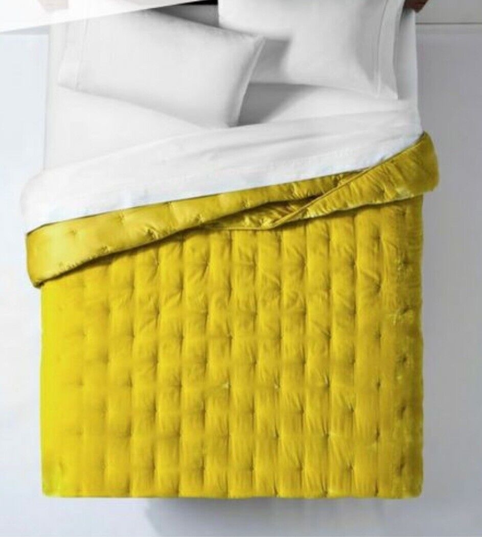 Velvet OpalHouse Tufted Stitch Quilt KING Size Citron yellow 